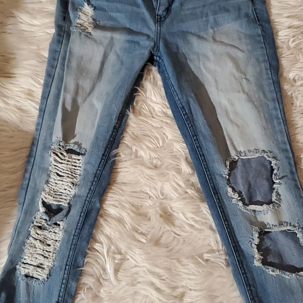 Rewash Ripped Jeans Size 7 Juniors Cuffed Hem